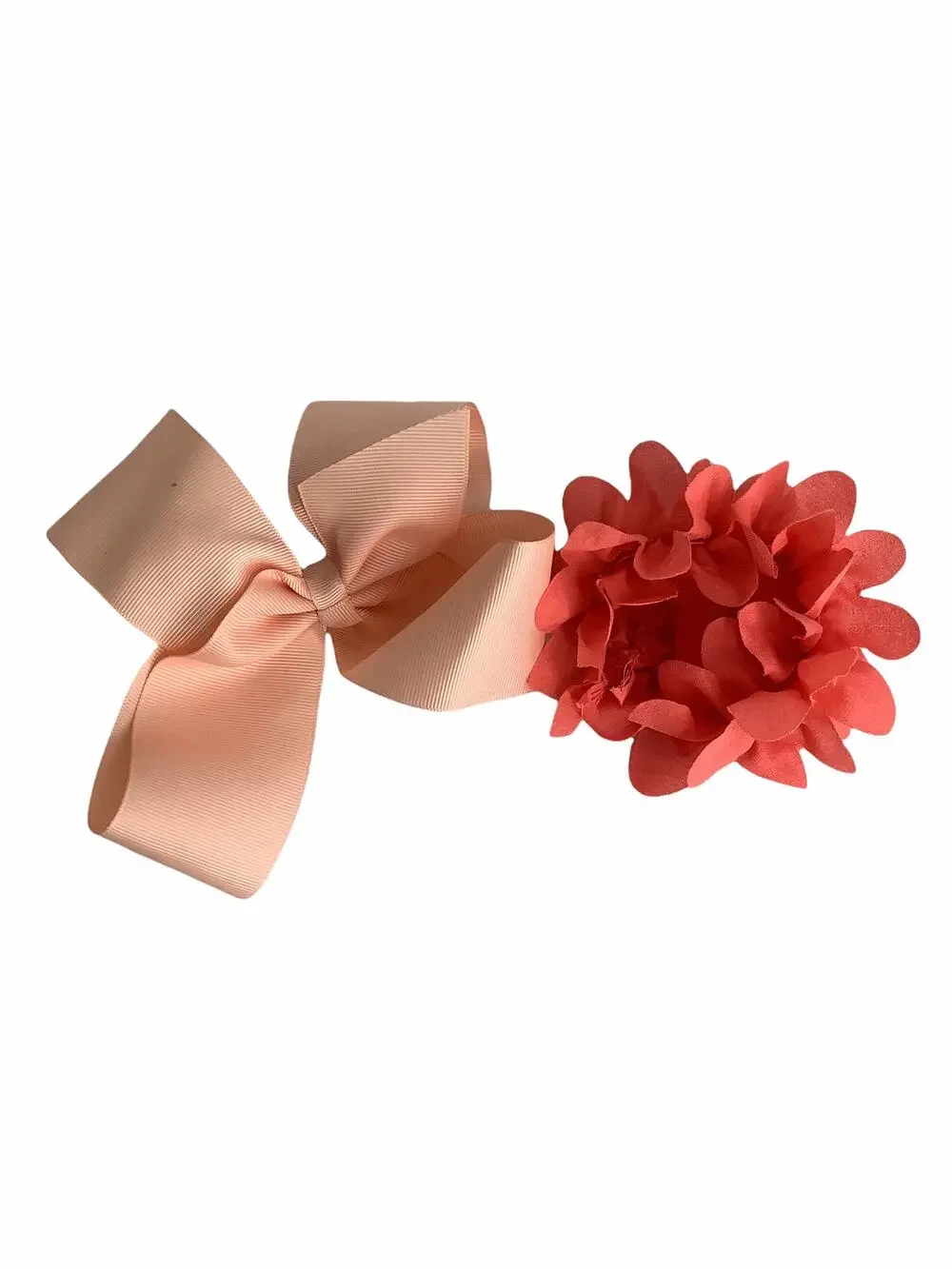 Bundle Lot of 2 Peach Bow & Ruffled Hair Tie